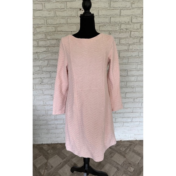 Saturday Sunday Anthropologie Pink Textured Tunic Dress Long Sleeve Medium - Picture 1 of 8